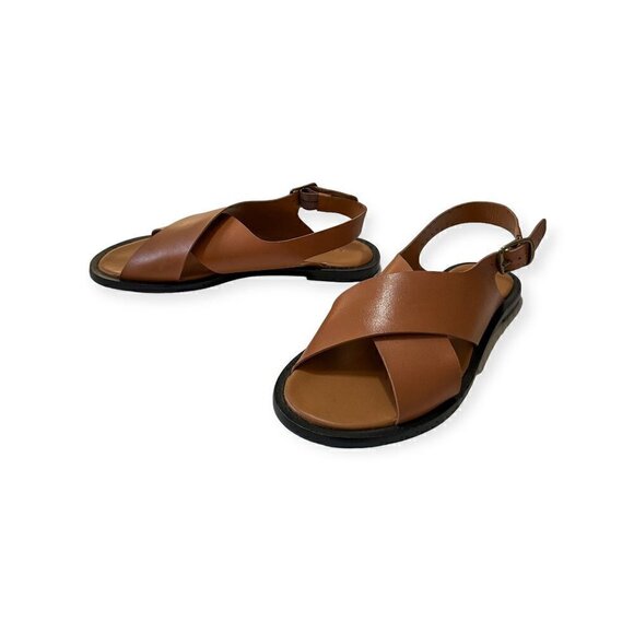 Everlane The City Crossover Sandal, Brown/Tan, Size 9.5, New in box - Picture 1 of 13